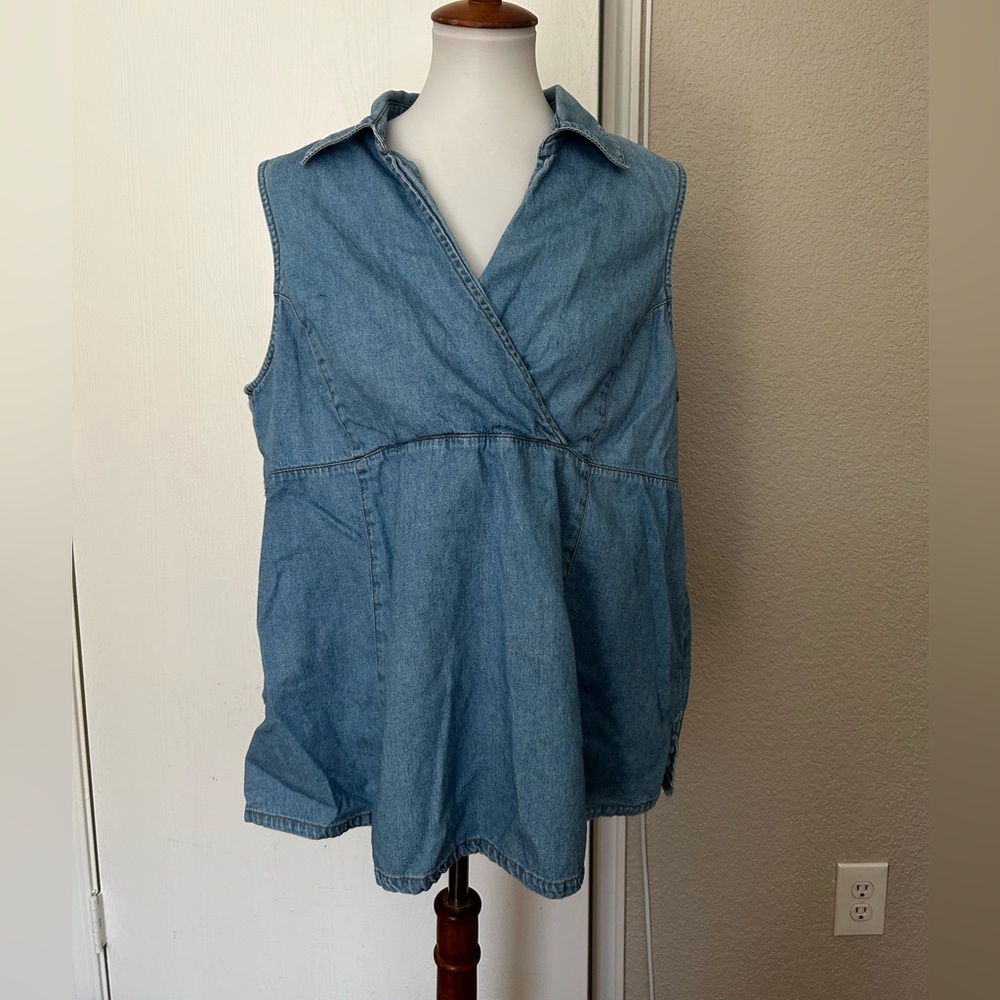 Maternity shirt Announcements denim tank top size x-large